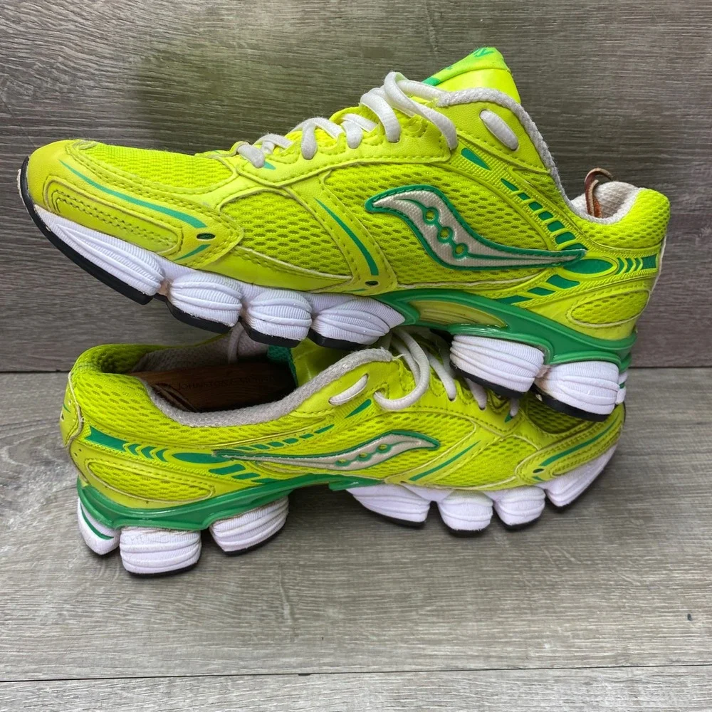 Saucony Shoes Grid Propel Plus‎ Womens 9 Neon Yellow Green Mesh Running Sneakers